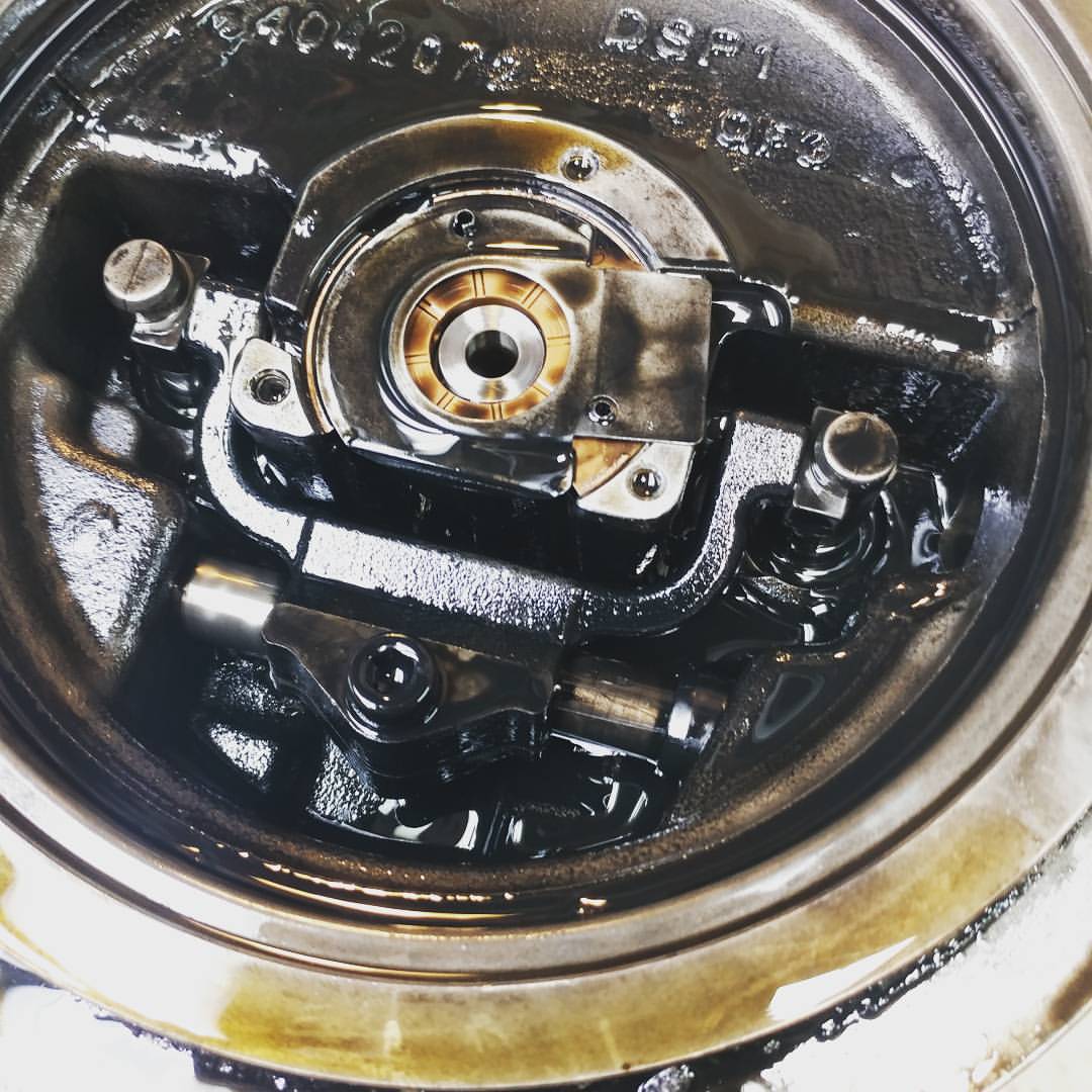 Internal turbo components exposed for inspection